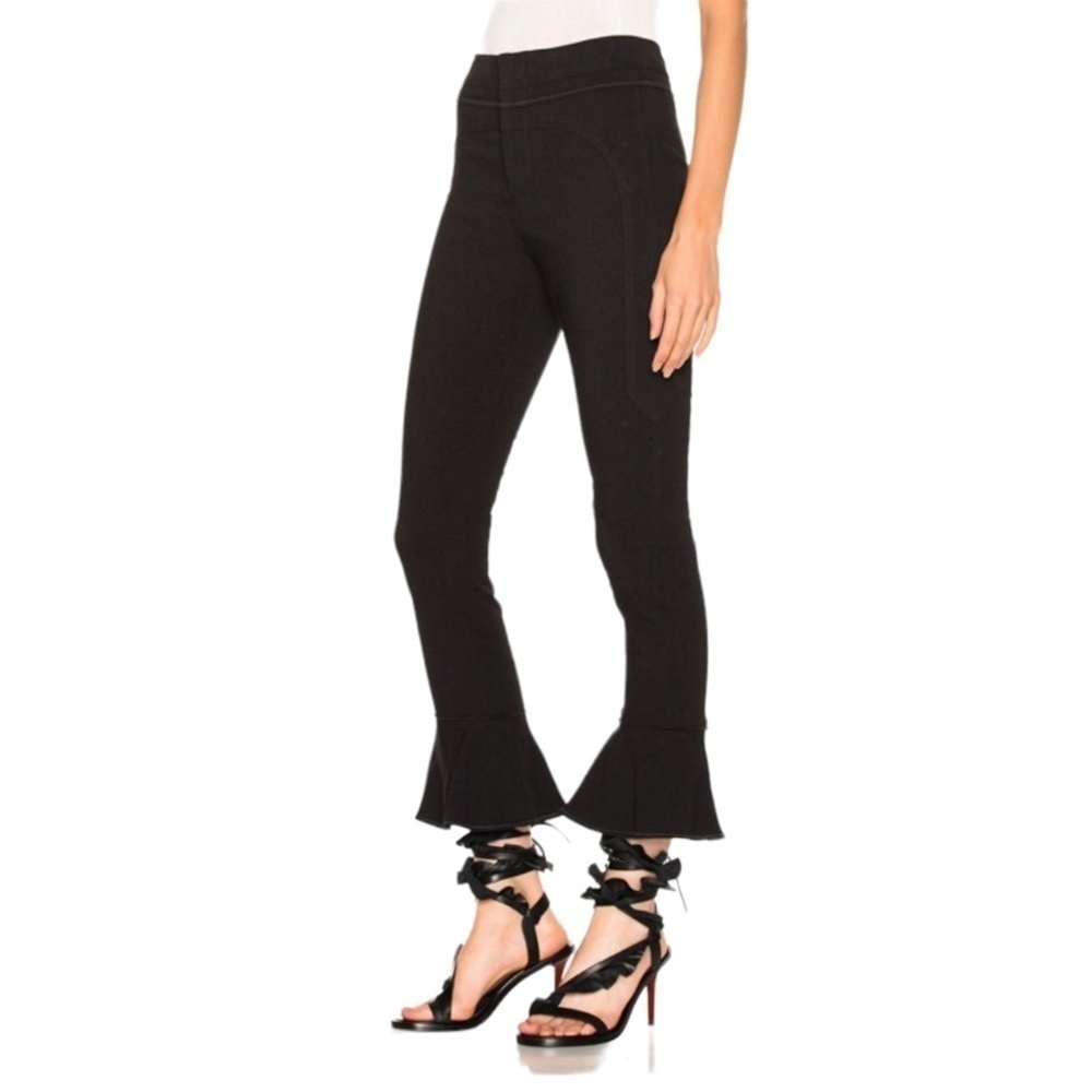 Isabel Marant Hunter Black Ruffle Hem Pants 44 - Picture 3 of 12